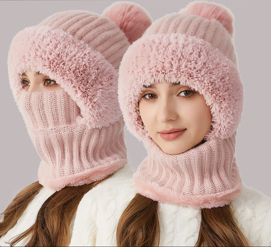 Women's Winter Knit 3-in-1 Hat Scarf Mask