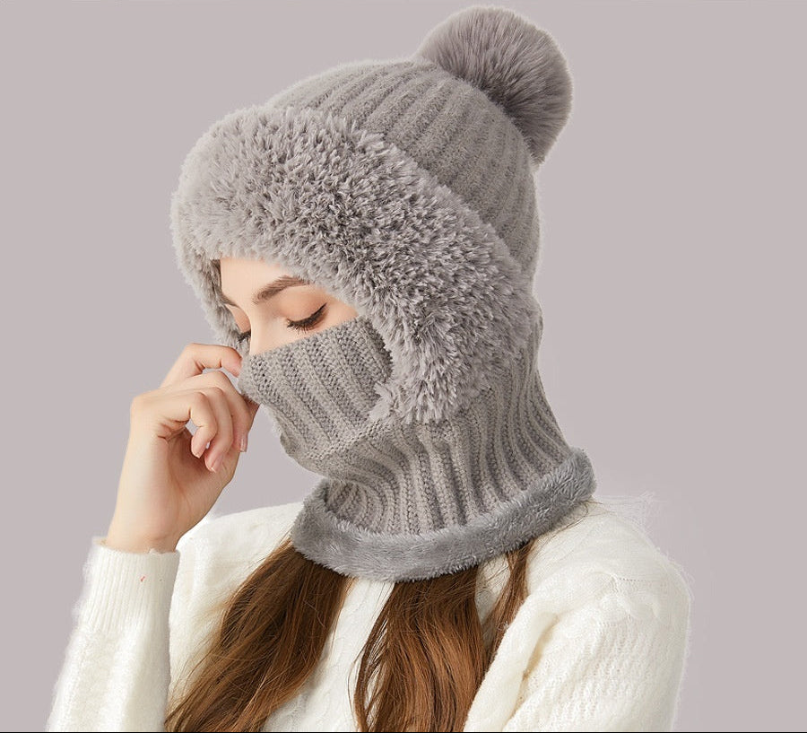 Women's Winter Knit 3-in-1 Hat Scarf Mask